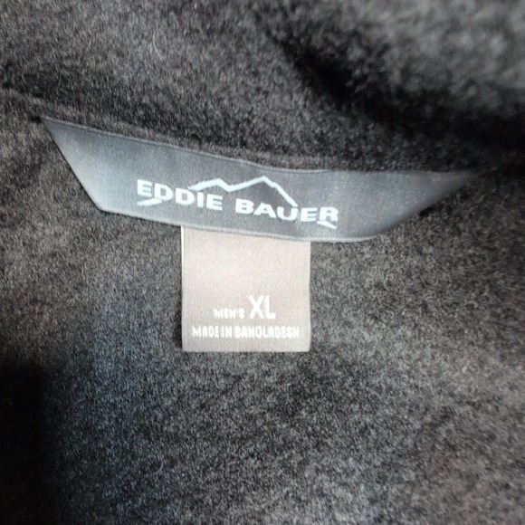 Eddie Bauer‎ Vest Mens XL Black Gorpcore Outdoors Zip Up Pockets Soft Fleece - Picture 5 of 10